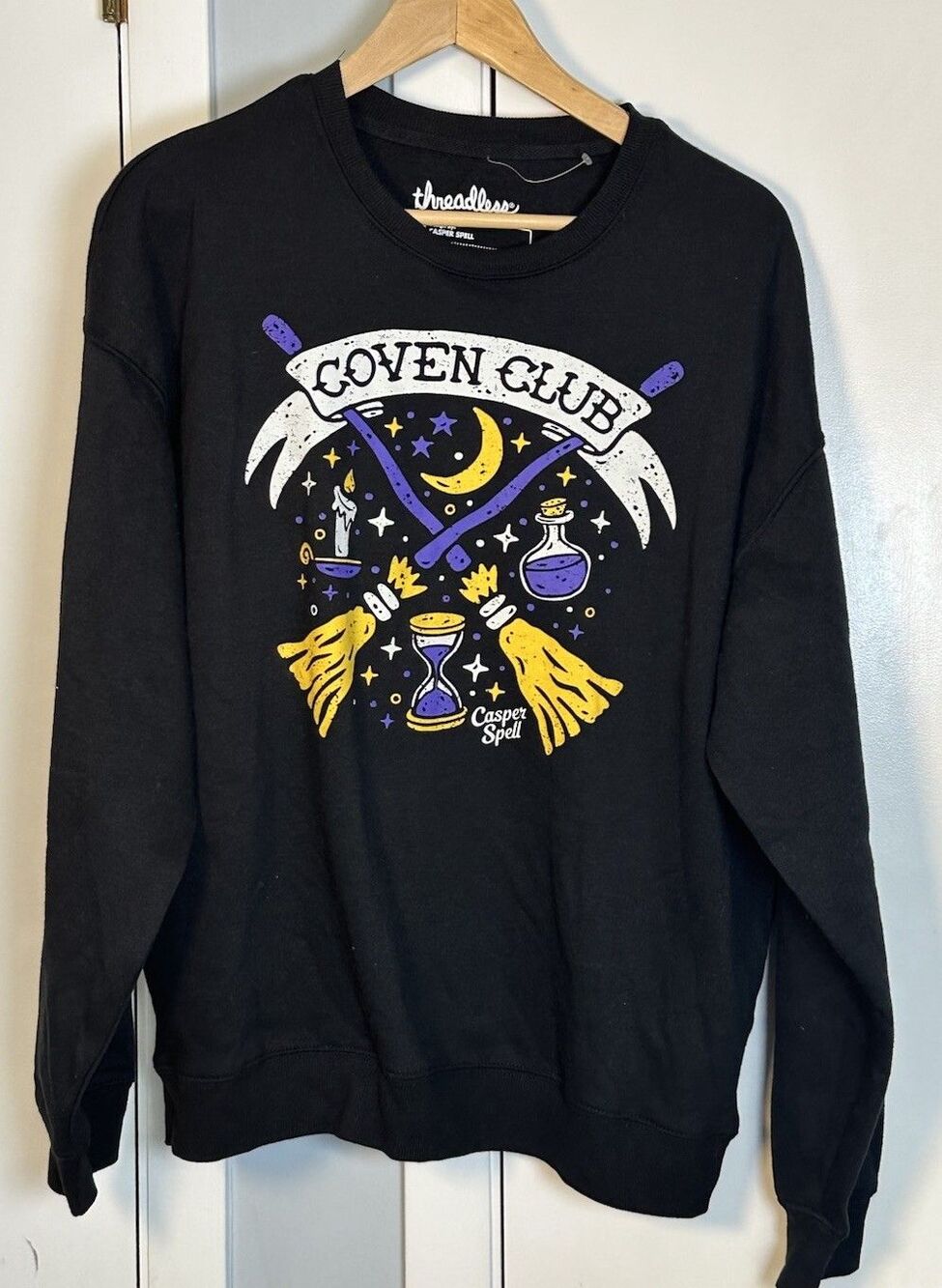 NWOT Threadless Coven Sweatshirt Halloween Size M Oversized WOMEN